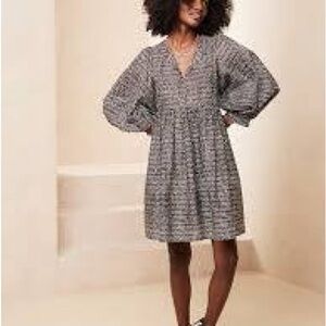 Elegant Brown and White Women's Mini  Dress - MT